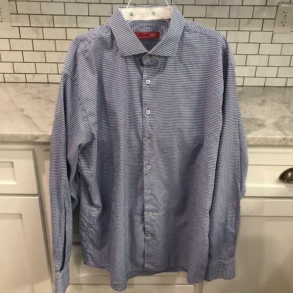 Georg Roth Shirt Mens 3XL Houndstooth Button Down Pima Cotton Los Angeles - Picture 1 of 9